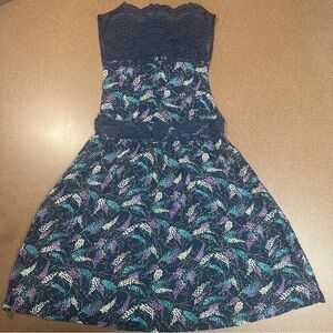 Free People Wheat Print & Lace Dress